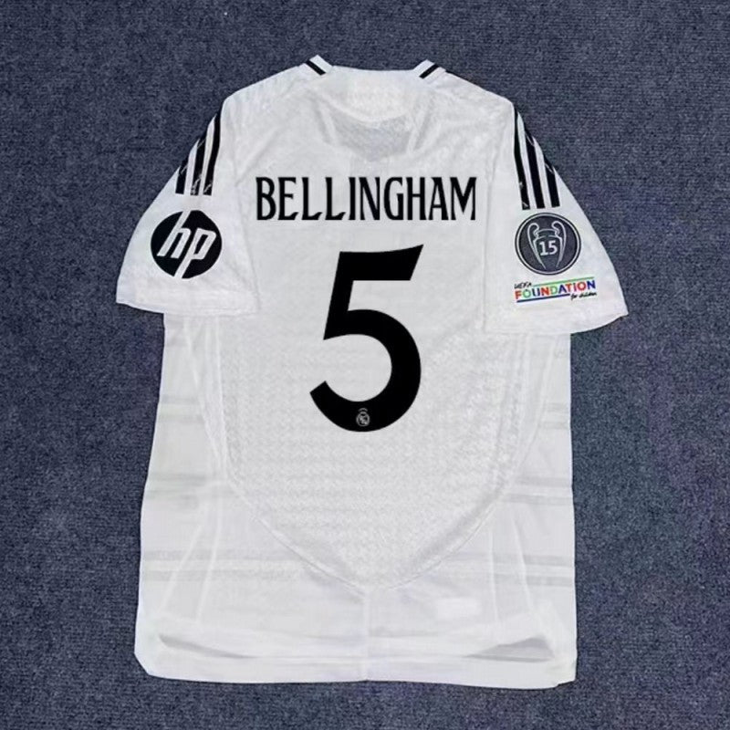 New player version Real Madrid jersey 2425 home Champions League Mbappa Venetius Bellingham Valverde