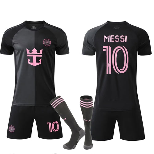 25-26 Miami Away Black No.10 Messi Football Suit Children's Adult Jersey Size 14-3XL