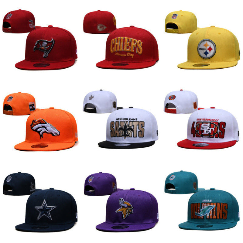 2026 New Nfl Hat Football Hat for Men and Women Hip-Hop Embroidered Flat-Brimmed Hat Outdoor Sun Protection Visor