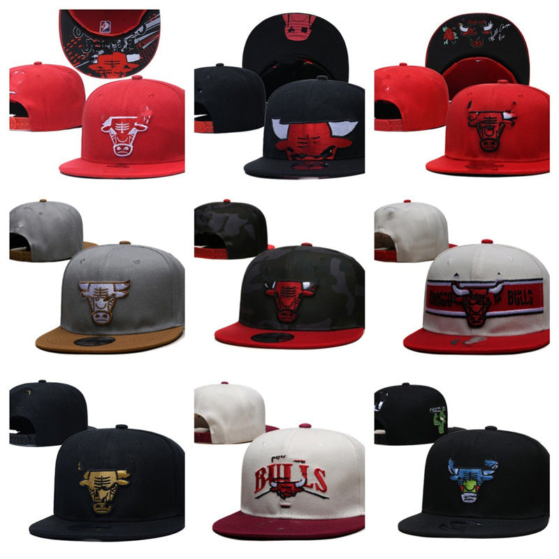 New Nba Season Sports Basketball Cap TlBulls Heat Summer Sunshade Adjustable Size Flat Cap