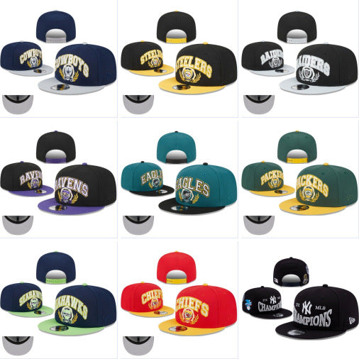 Mlb Adjustable Hat Nfl Men's and Women's Hip-Hop Embroidered Outdoor Sun Protection Hat Nba Basketball Hat Large Brim Wide Brim Sun Protection