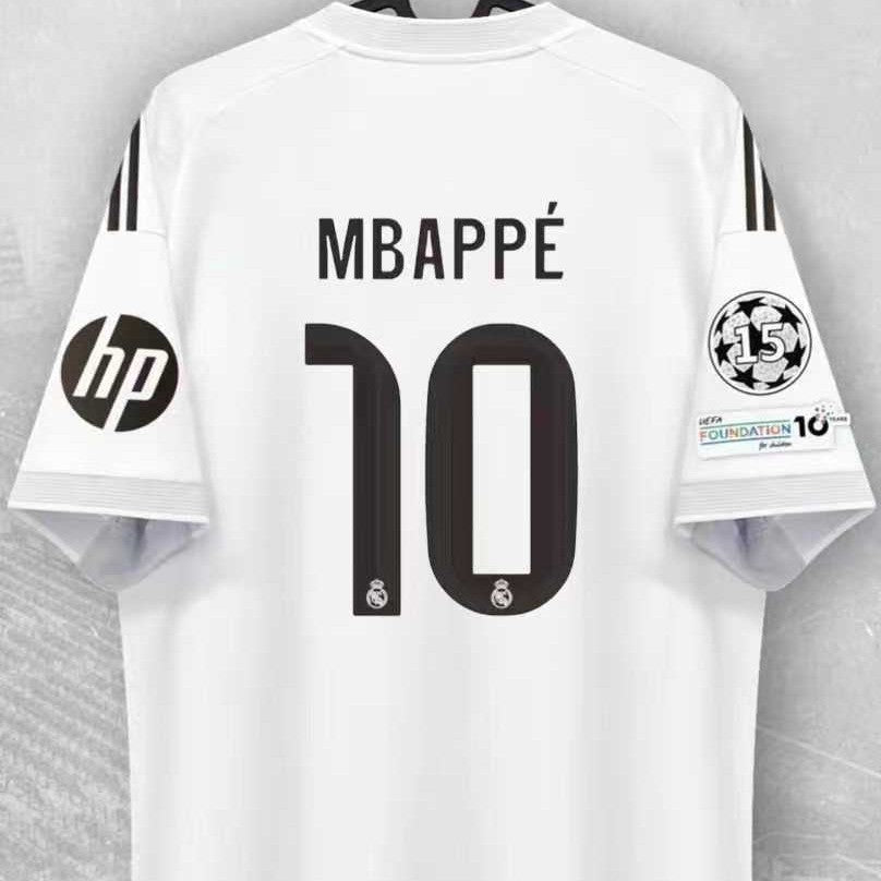 2526 Real Madrid Jersey No. 5 Bellingham No. 7 Vinicius No. 10 Mbappe Home and Away Football Uniform