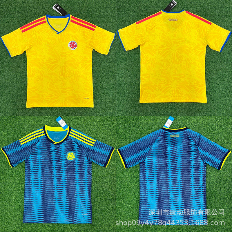 2627 Colombia Y Jersey Wholesale Short-Sleeved Football Shirt World Cup Style Football Shirt Cross-Border Number 10 J Luo James