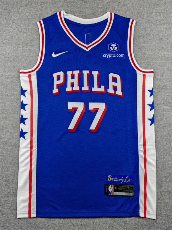 Summer Cross-Border Jersey Philadelphia 76Ers LEBROM JAMES 23.  77 Embiid 21 Maxi Embroidered Training Uniform Basketball Uniform Men
