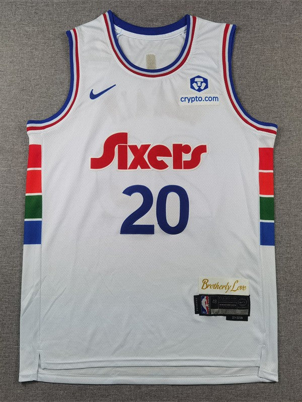 Summer Cross-Border Jersey Philadelphia 76Ers LEBROM JAMES 23.  77 Embiid 21 Maxi Embroidered Training Uniform Basketball Uniform Men