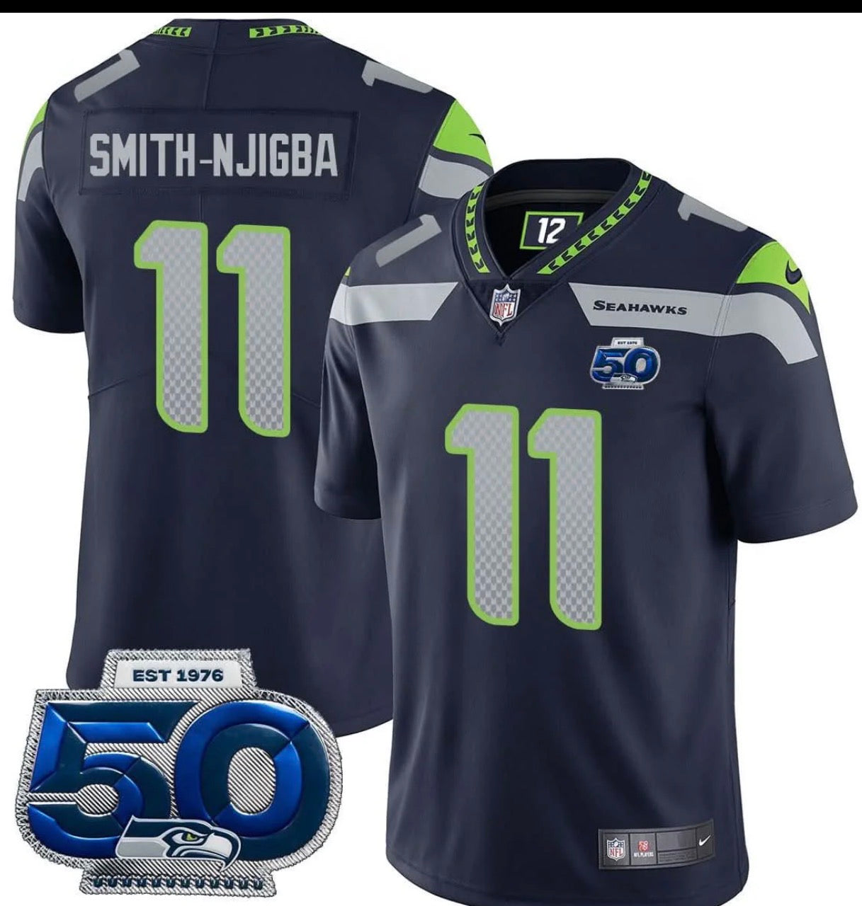 Seattle Seahawks 50 th Season Jersey - All Stitched