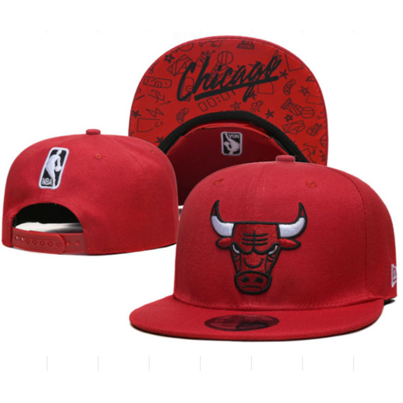 New Nba Season Sports Basketball Cap TlBulls Heat Summer Sunshade Adjustable Size Flat Cap