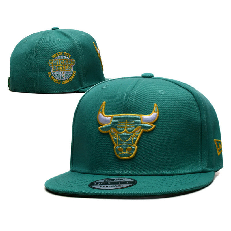New Nba Season Sports Basketball Cap TlBulls Heat Summer Sunshade Adjustable Size Flat Cap